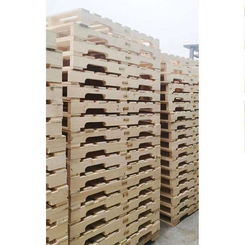 คลังสินค้า 4 ทาง Block Pallet เสริมความทนทาน พาเล็ตไม้รักษาด้วยความร้อน