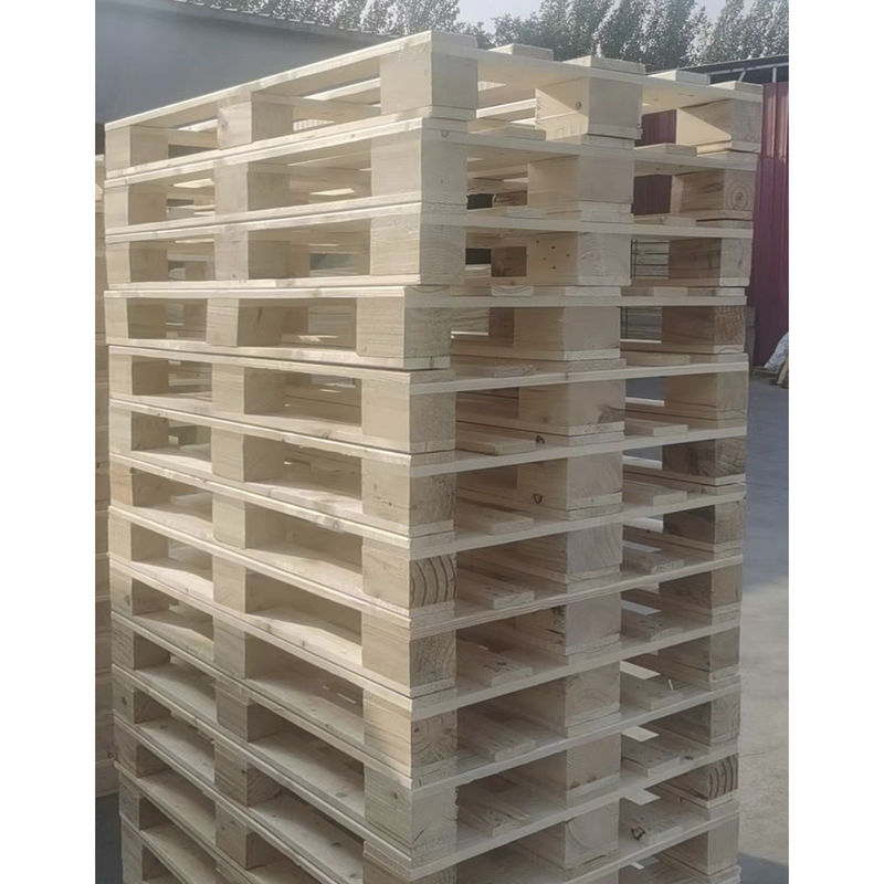คลังสินค้า 4 ทาง Block Pallet เสริมความทนทาน พาเล็ตไม้รักษาด้วยความร้อน