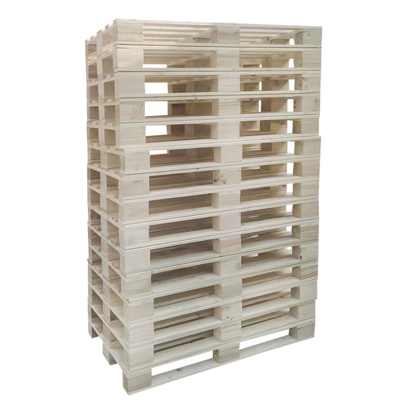 คลังสินค้า 4 ทาง Block Pallet เสริมความทนทาน พาเล็ตไม้รักษาด้วยความร้อน